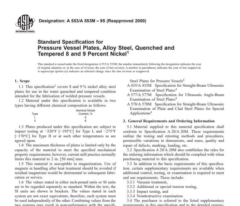 Astm A 553 A 553M – 95 (Reapproved 2000) Pdf free download