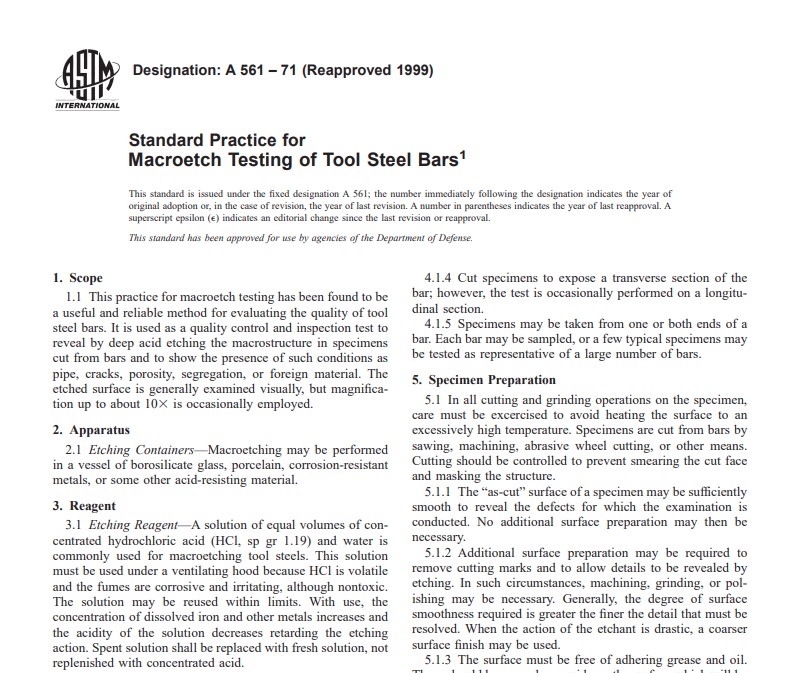 Astm A 561 – 71 (Reapproved 1999) Pdf free download