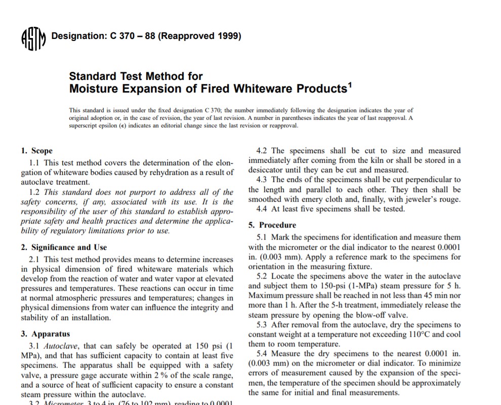 Astm C 370 – 88 (Reapproved 1999) Pdf free download